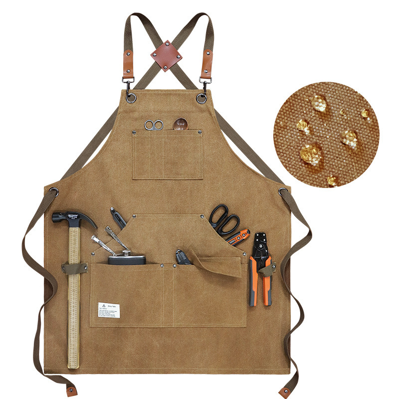 Woodworking Artisans - Толстый Холст Водонепроницаемый Многокарманный Фартук Крест