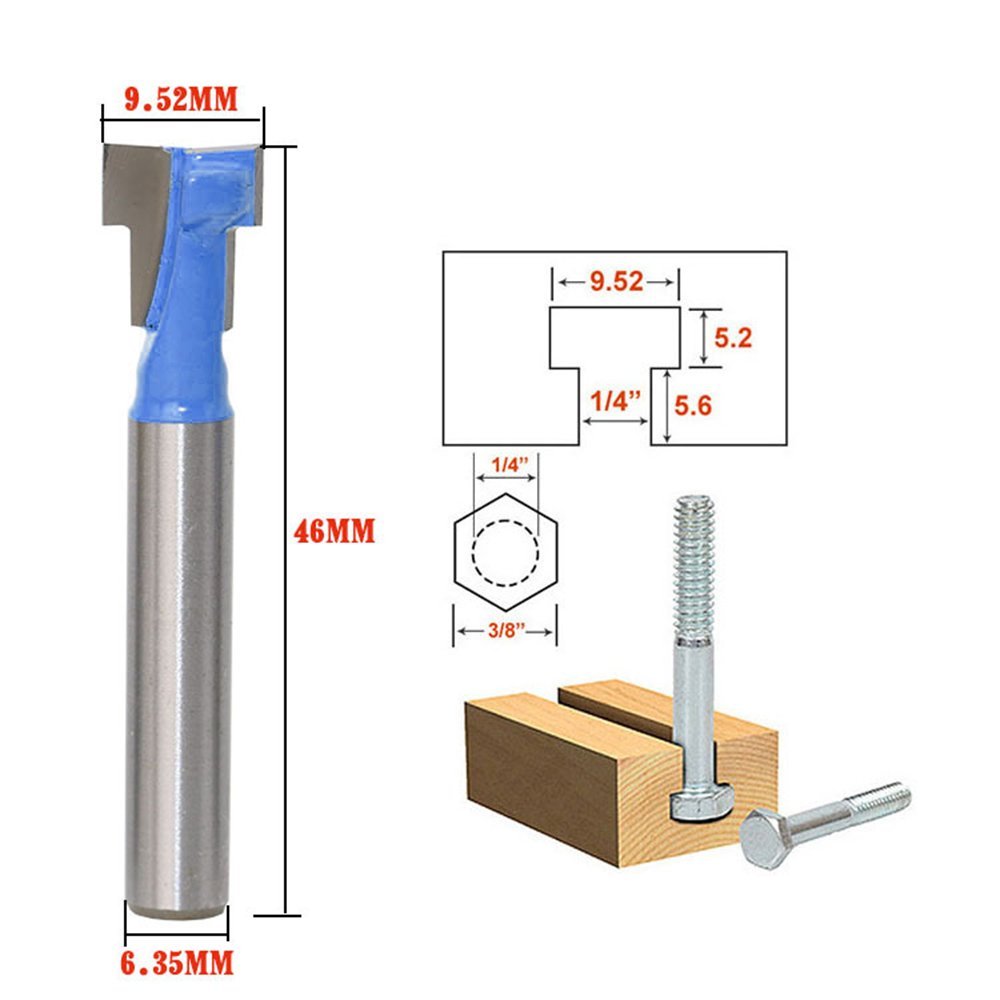 Woodworking Power Tools - A11I 1/4-дюймовый хвостовик с Т-образным пазом,