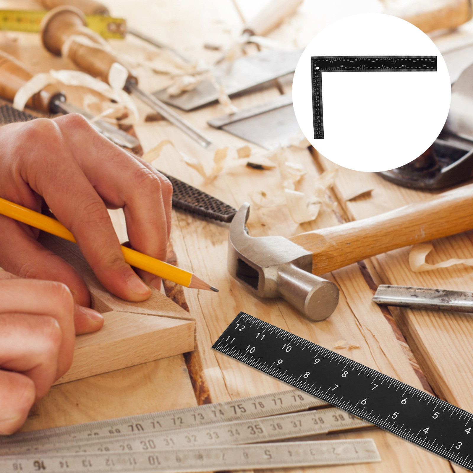 Woodworking Crafts - Профессиональная L-образная стальная линейка для измерения